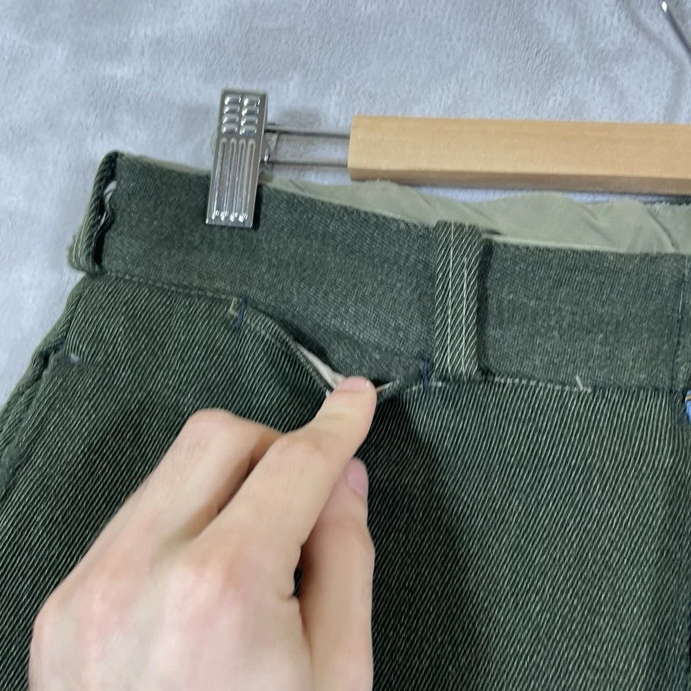 True Vtg 50s Whipcord Pants Mens 32x32 Worsted Wool Allen Mfg Repaired Flowy